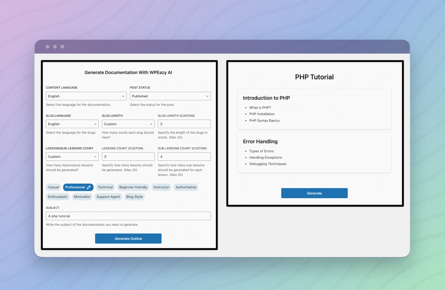 Generate Documentation Automatically